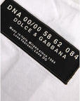 Dolce & Gabbana White Cotton DG Applique Men Casual T-shirt