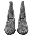 Dolce & Gabbana Black Rhinestone Crystal Chelsea Boots Shoes