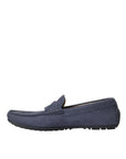 Dolce & Gabbana Blue Calf Leather Slip On Moccasin Shoes