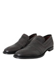 Dolce & Gabbana Black Brown Leather Loafer Men Dress Shoes