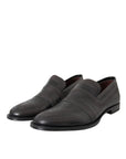 Dolce & Gabbana Black Brown Leather Loafer Men Dress Shoes