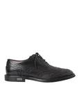 Dolce & Gabbana Black Leather Oxford Wingtip Formal Men Shoes
