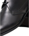 Dolce & Gabbana Black Leather Derby Formal Dress Men Shoes