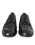 Dolce & Gabbana Black Leather Derby Formal Dress Men Shoes