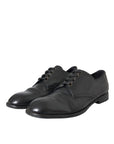 Dolce & Gabbana Black Leather Derby Formal Dress Men Shoes