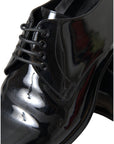Dolce & Gabbana Black Patent Leather Derby Formal Dress Shoes