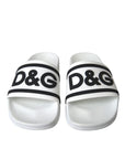 Dolce & Gabbana White Black Sandals Rubber Beachwear Shoes