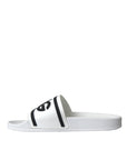 Dolce & Gabbana White Black Sandals Rubber Beachwear Shoes
