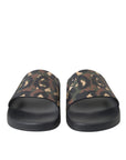 Dolce & Gabbana Multicolor Camouflage Leather Beachwear Men Shoes
