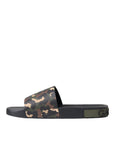 Dolce & Gabbana Multicolor Camouflage Leather Beachwear Men Shoes
