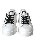 Dolce & Gabbana White Leather DG Logo Casual Low Top Sneakers Shoes
