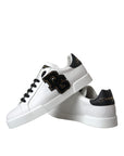 Dolce & Gabbana White Leather DG Logo Casual Low Top Sneakers Shoes