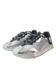 Dolce & Gabbana Silver Black Nylon NS1 Low Top Sneakers Men Shoes