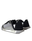 Dolce & Gabbana Silver Black Nylon NS1 Low Top Sneakers Men Shoes