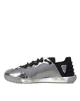 Dolce & Gabbana Silver Black Nylon NS1 Low Top Sneakers Men Shoes