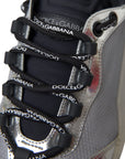 Dolce & Gabbana Silver Black Nylon NS1 Low Top Sneakers Men Shoes