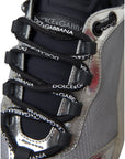 Dolce & Gabbana Silver Black Nylon NS1 Low Top Sneakers Men Shoes