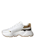 Dolce & Gabbana White Gold DAYMASTER Leather Sneakers Shoes