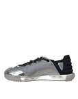 Dolce & Gabbana Silver Black Nylon NS1 Low Top Sneakers Men Shoes
