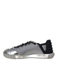 Dolce & Gabbana Silver Black Nylon NS1 Low Top Sneakers Men Shoes