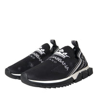 Dolce & Gabbana Black White Sorrento Slip On Sneakers Shoes