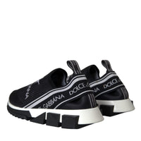 Dolce & Gabbana Black White Sorrento Slip On Sneakers Shoes