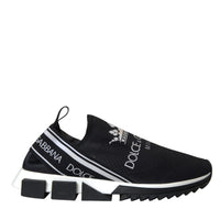 Dolce & Gabbana Black White Sorrento Slip On Sneakers Shoes