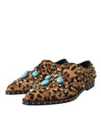 Dolce & Gabbana Brown Leopard Hair Crystal Dress Broque Shoes