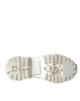 Dolce & Gabbana White Leather Rubber Logo Ankle Boots Shoes