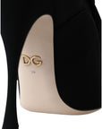 Dolce & Gabbana Black Stiletto Heels Mid Calf Boots Shoes