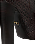 Dolce & Gabbana Brown Exotic Leather Heels High Boots Shoes