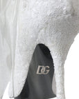 Dolce & Gabbana White Heels Stiletto Knee High Boots Shoes