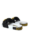 Dolce & Gabbana White Black Logo Beachwear Flats Sandals Shoes