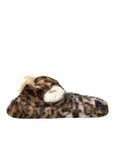 Dolce & Gabbana Brown Tiger Slippers Flats Sandals Shoes