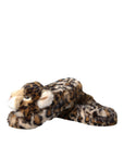 Dolce & Gabbana Brown Tiger Slippers Flats Sandals Shoes