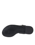 Dolce & Gabbana Black Crystal Flats Sandals Flip Flops Shoes