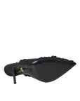 Dolce & Gabbana Black Tulle Ricamo Heels Slingbacks Shoes