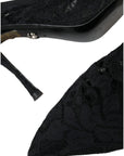 Dolce & Gabbana Black Lace Stretch Heels Slingbacks Shoes
