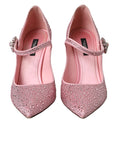 Dolce & Gabbana Pink Strass Crystal Heels Pumps Shoes