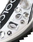 Dolce & Gabbana White Sorrento Crystals Sneakers Shoes