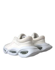Dolce & Gabbana White Padded Fabric Wave Low Top Sneakers Shoes