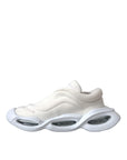 Dolce & Gabbana White Padded Fabric Wave Low Top Sneakers Shoes