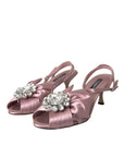 Dolce & Gabbana Pink Keira Crystal Heels Sandals Shoes