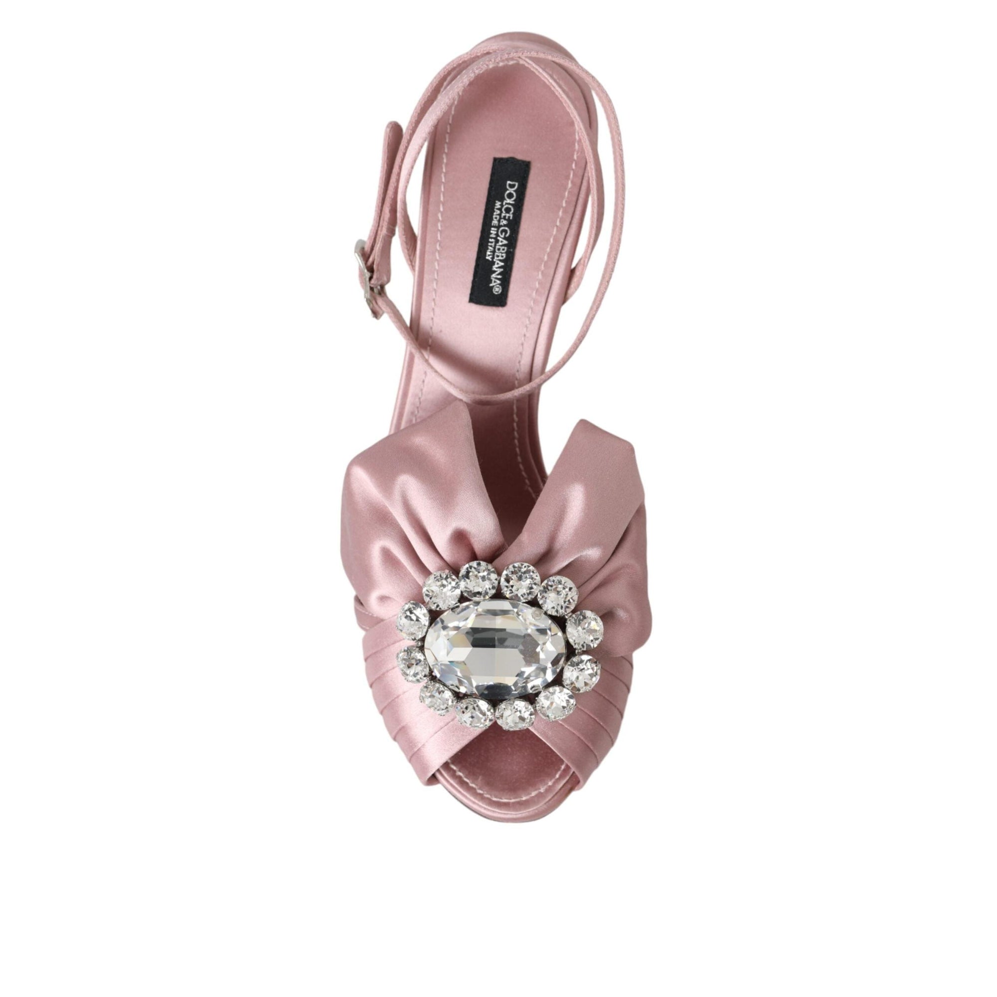 Dolce & Gabbana Pink Keira Crystal Heels Sandals Shoes