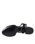 Dolce & Gabbana Black Crystal Ankle Strap Keira Sandal Shoes
