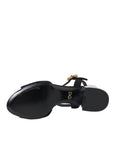 Dolce & Gabbana Black Crystal Ankle Strap Keira Sandal Shoes