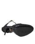 Dolce & Gabbana Black Mesh Ankle Strap Heels Sandals Shoes