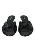 Dolce & Gabbana Black Exotic Leather Heels Slides Shoes