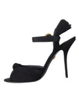 Dolce & Gabbana Black Suede Crystals Keira Sandals Shoes