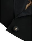Dolce & Gabbana Black Polyester Puffed Sleeves Cropped Jacket